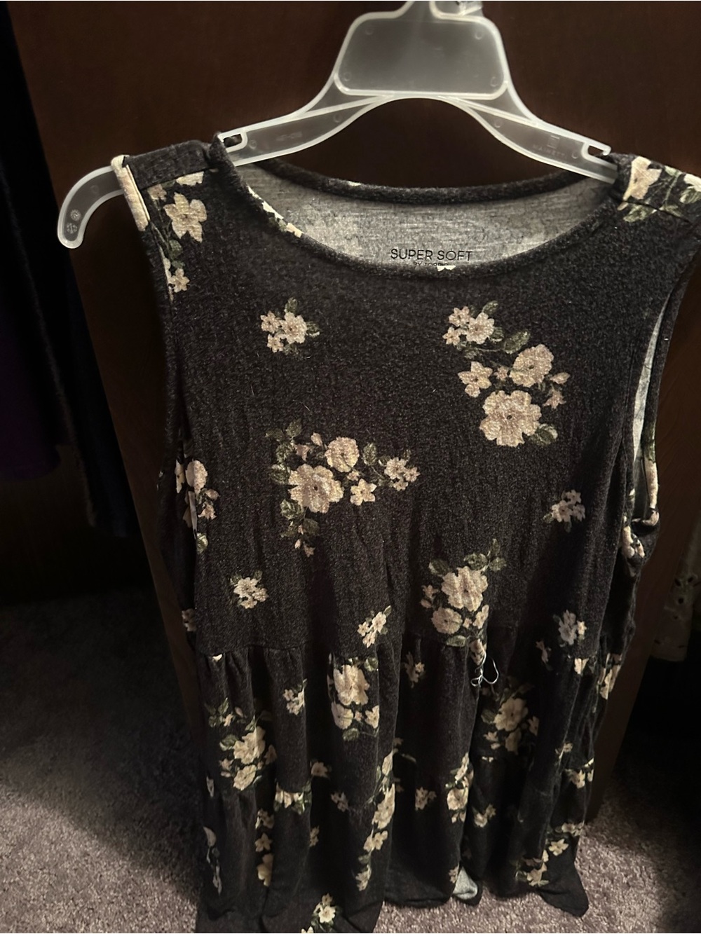 torrid Black Floral Sleeveless Tiered Tank